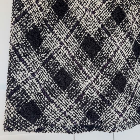 Antonio Melani, Black & White Plaid Tweed Pencil Skirt/Mini Skirt, Women's 6 - Picture 5 of 11